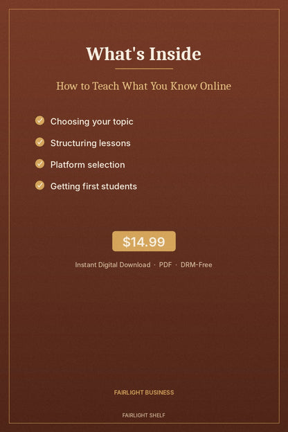 How to Teach What You Know Online (VIP)